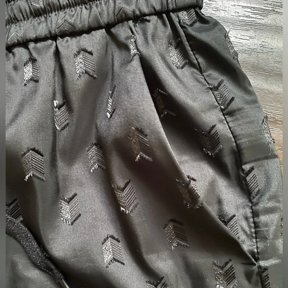 EUC MUNTHE High Rise Embroidery Black Stain Drawstrings Straight Leg Pants - Picture 3 of 5